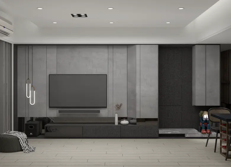 現代富有個性的生活空間-客廳-電視牆